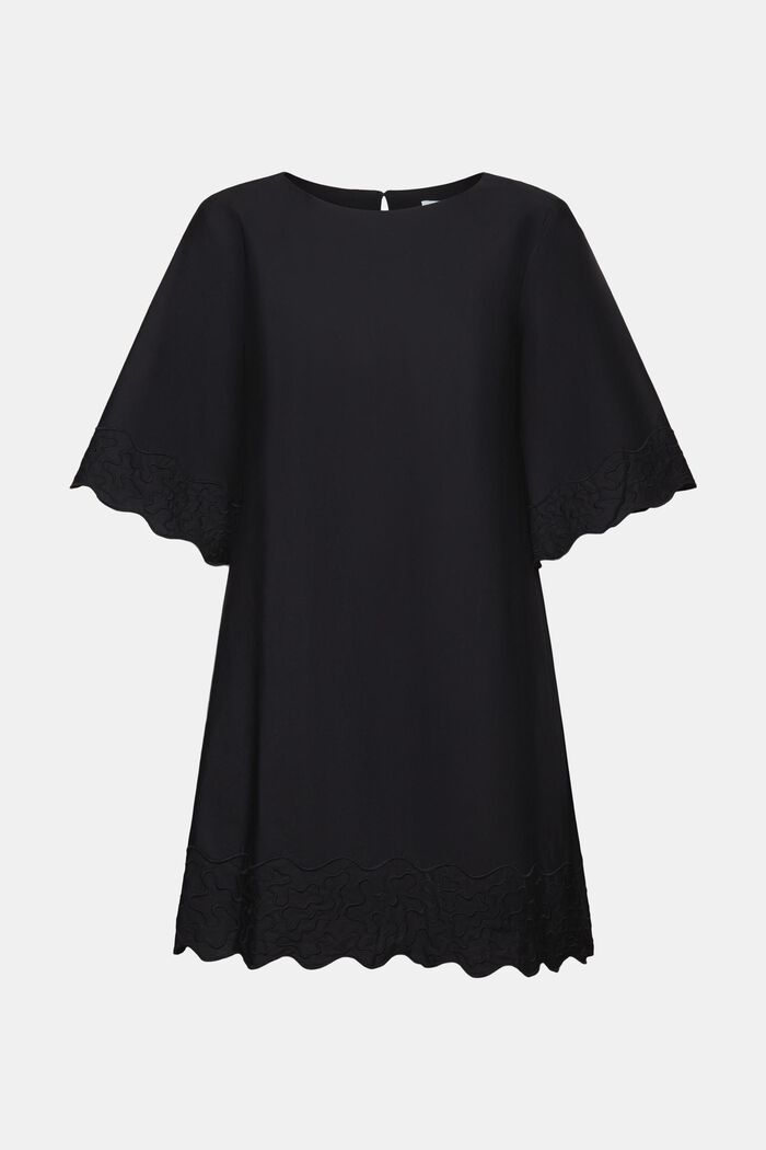 Haftowana sukienka mini z rozkloszowanymi rękawami, BLACK, detail image number 6