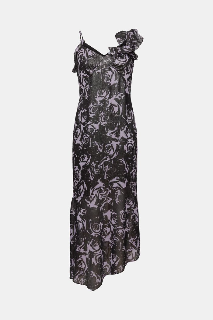 Szyfonowa sukienka maxi z nadrukiem, BLACK, detail image number 6
