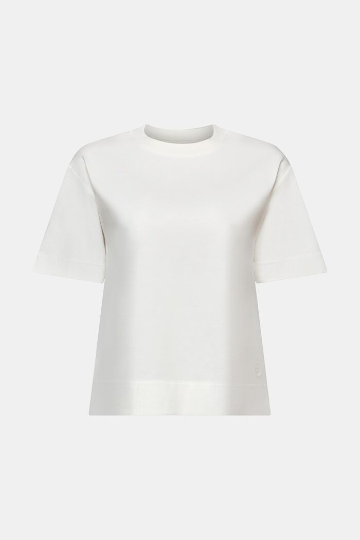 T-shirt z okrągłym dekoltem z bawełny pima, OFF WHITE, detail image number 6