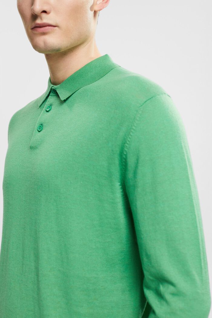 Z włóknem TENCEL™: koszulka polo z długim rękawem, GREEN, detail image number 0