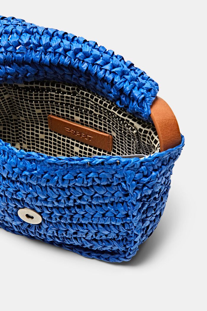 Szydełkowa torebka na ramię z klapą, BRIGHT BLUE, detail image number 3