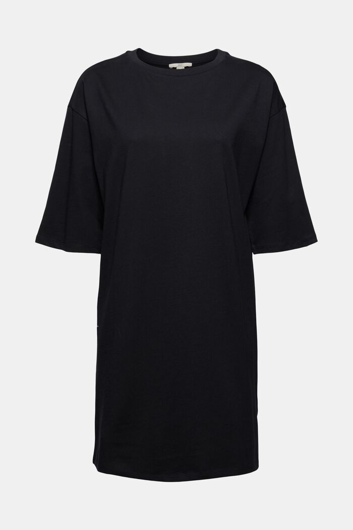 T-shirtowa sukienka, 100% bawełny organicznej, BLACK, detail image number 0
