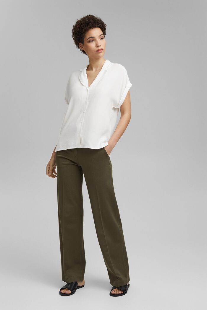 Bluzkowy top z piżamowym kołnierzykiem, LENZING™ ECOVERO™, OFF WHITE, detail image number 6