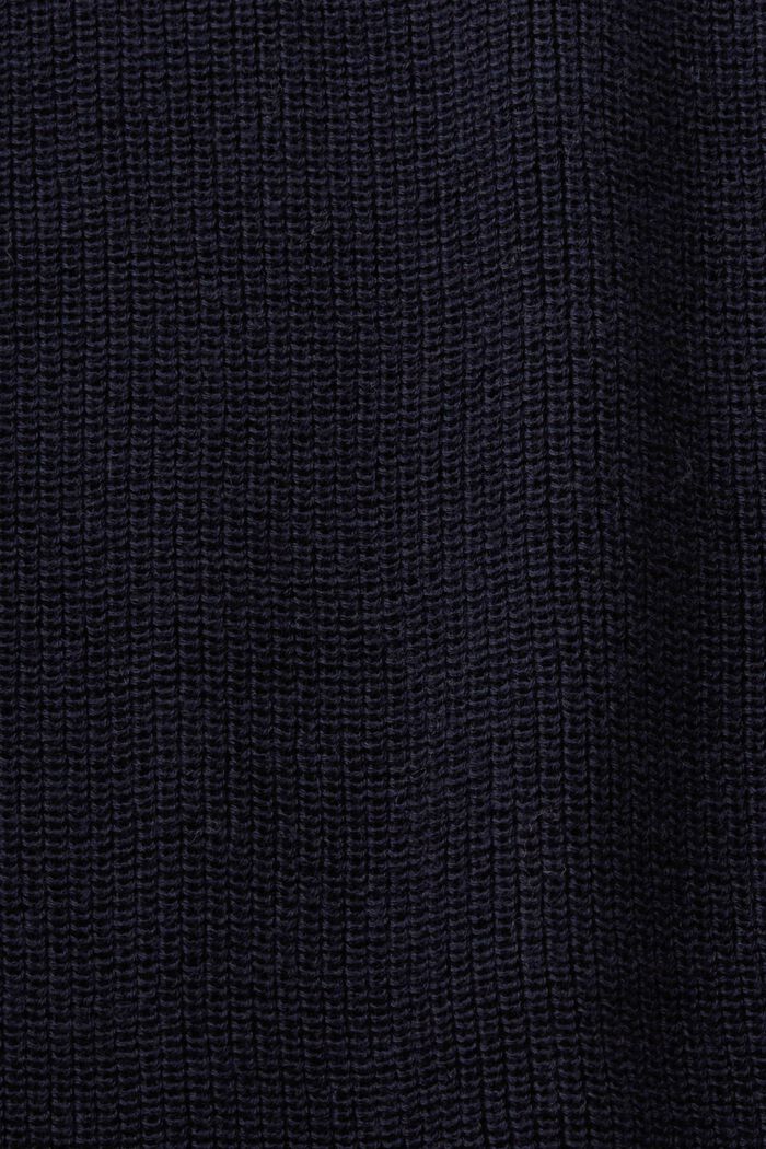 Sweter z prążkowanej dzianiny z rękawami à la nietoperz, NAVY, detail image number 4