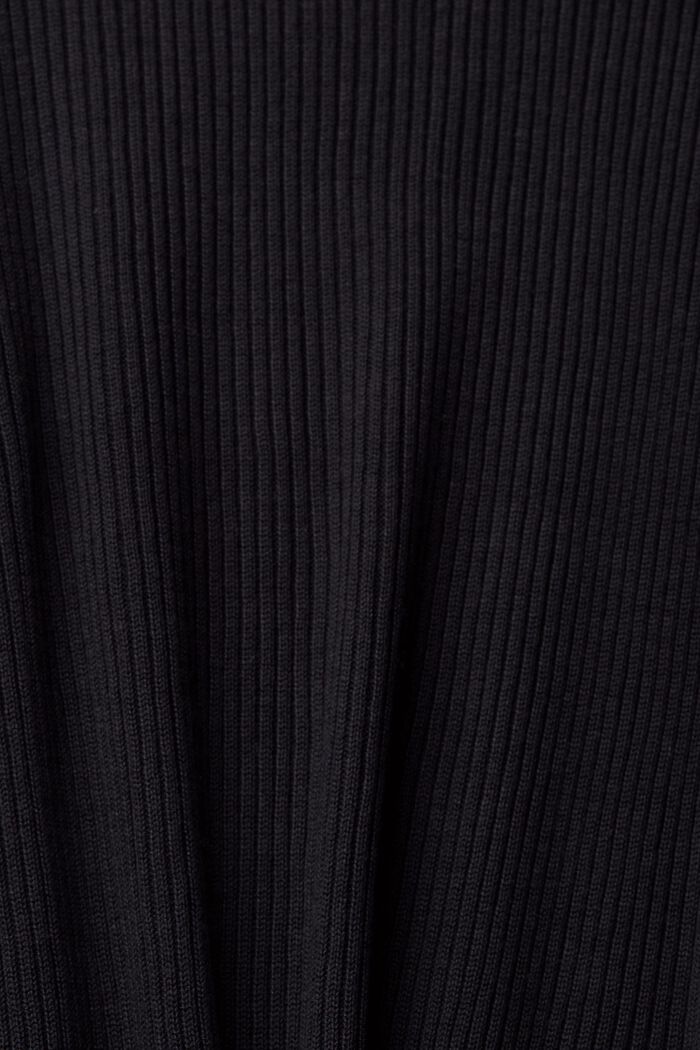 Prążkowany sweter z marszczeniem, TENCEL™, BLACK, detail image number 1