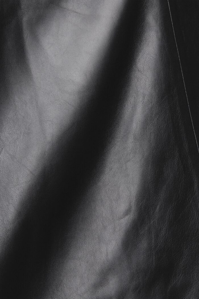 Skórzana kurtka ze ściąganym sznurkiem, BLACK, detail image number 1