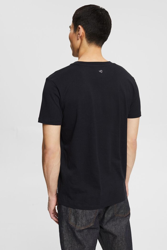 T-shirt z dżerseju z nadrukiem, bawełna ekologiczna, BLACK, detail image number 3