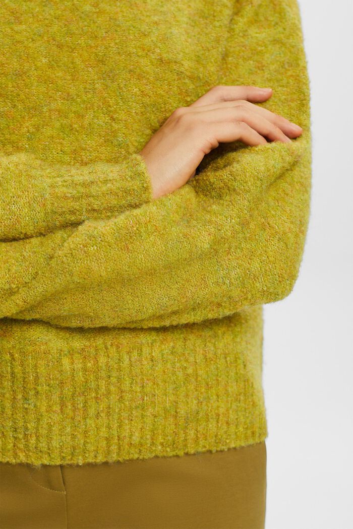 Puszysty sweter z półgolfem, PISTACHIO GREEN, detail image number 2