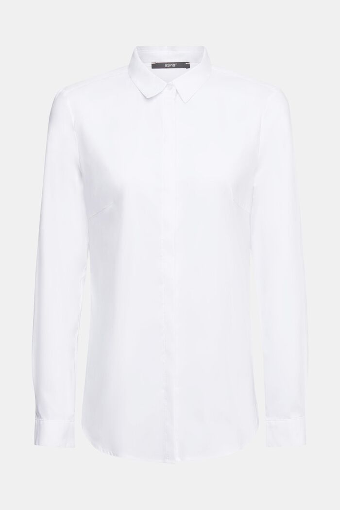 Bluzka koszulowa z popeliny, WHITE, detail image number 5