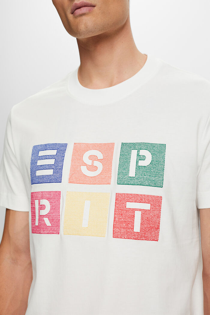 Bawełniany T-shirt z nadrukowanym logo, OFF WHITE, detail image number 2