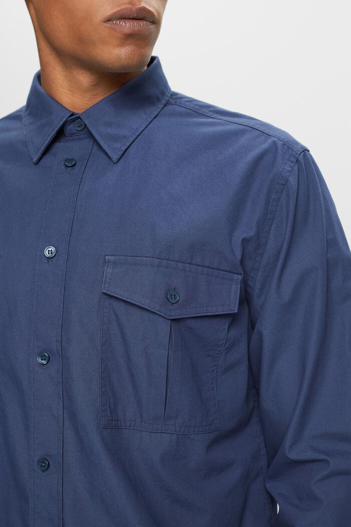 Koszula w stylu utility z bawełny, GREY BLUE, detail image number 1