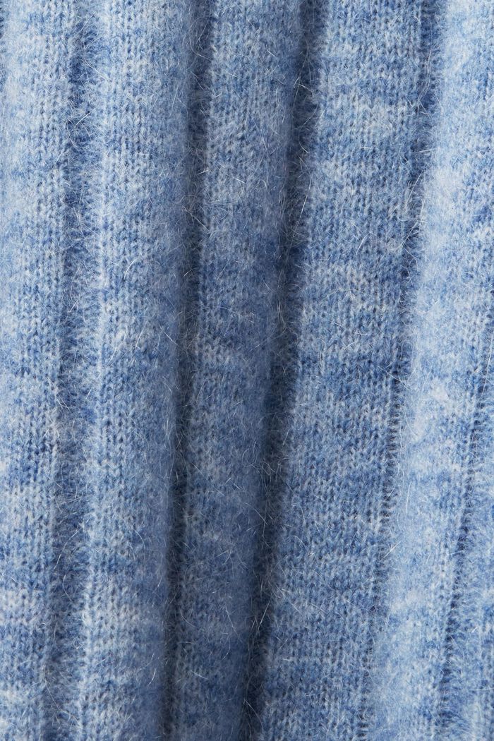 Oversizowy sweter z dekoltem w serek z prążkowanej dzianiny, BLUE LAVENDER, detail image number 5