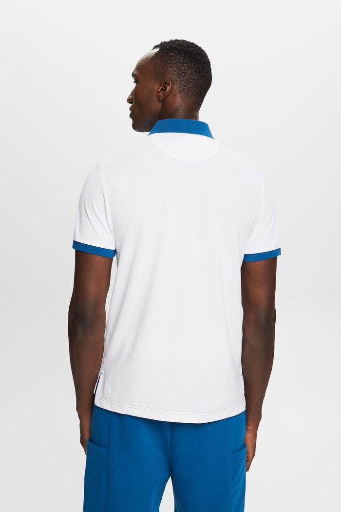 Koszulka polo z dwukolorowej piki, WHITE, detail image number 3