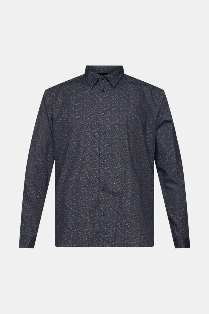 Wzorzysta koszula bawełniana, fason slim fit, BLACK, detail image number 5
