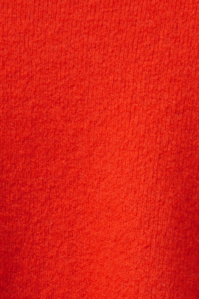 Sweter z półgolfem z wełną, BRIGHT ORANGE, detail image number 5
