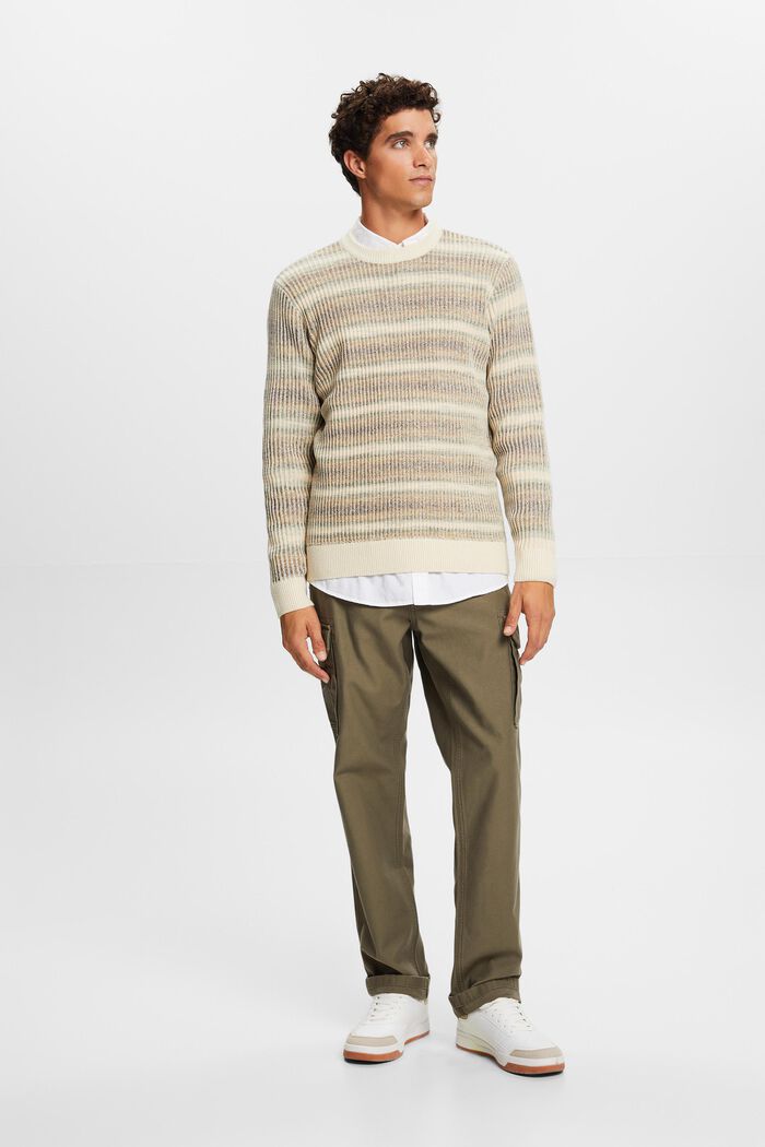 Sweter z okrągłym dekoltem z prążkowanej dzianiny, ICE, detail image number 0
