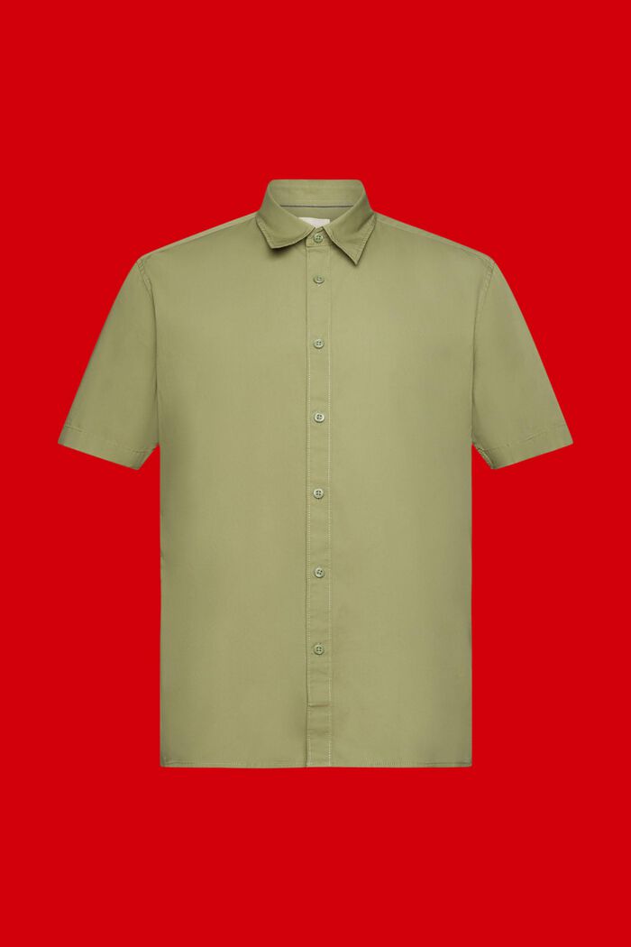 Koszula z ekologicznej bawełny z krótkimi rękawami, LIGHT KHAKI, detail image number 5