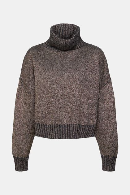 Sweter z półgolfem z metalicznym wykończeniem