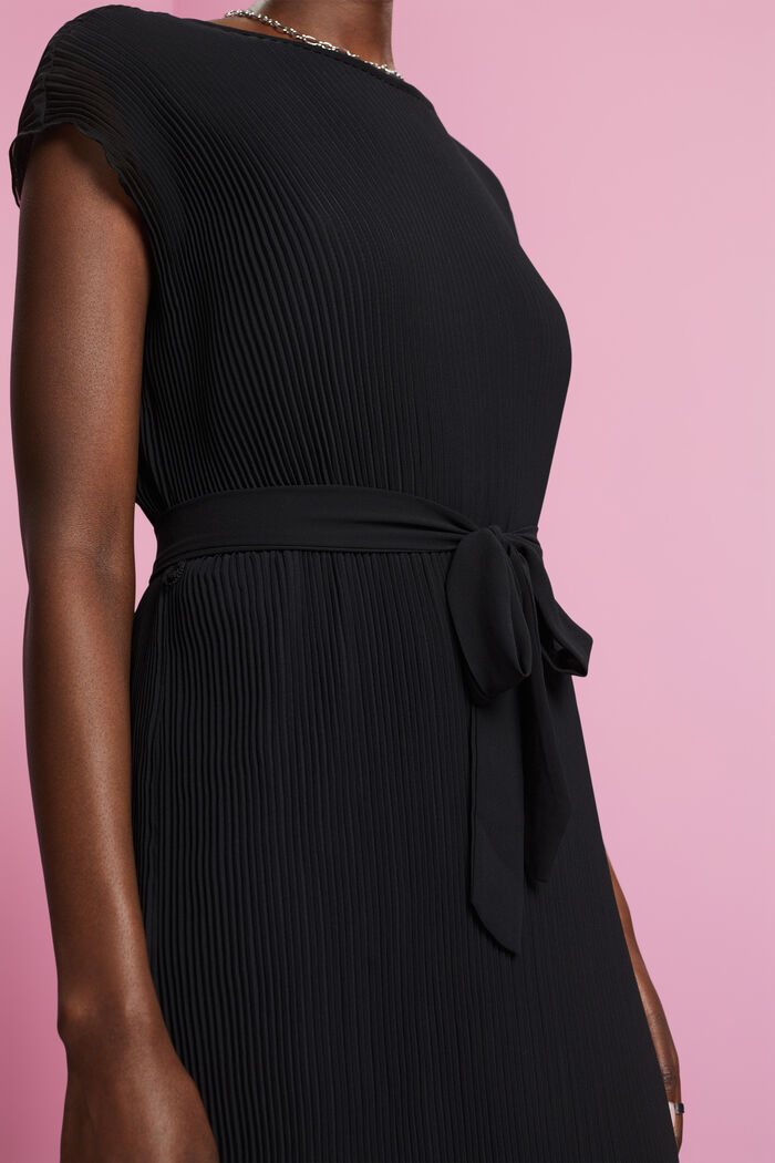 Plisowana sukienka bez rękawów, LENZING™ ECOVERO™, BLACK, detail image number 2