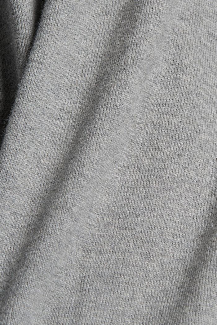 Z kaszmirem: sweter z kołnierzem z troczkiem, MEDIUM GREY, detail image number 4