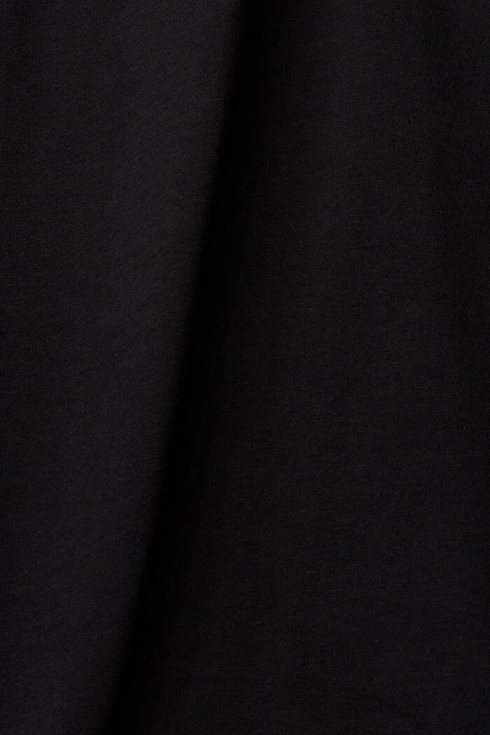 T-shirt z wycięciami z mieszanki bawełnianej, BLACK, detail image number 6