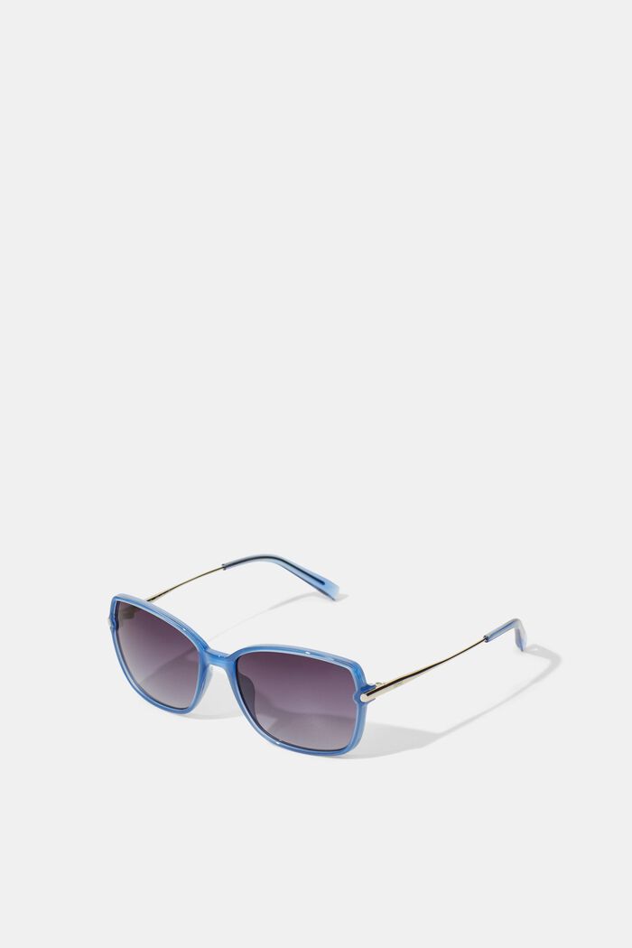 Prostokątne okulary przeciwsłoneczne z różnych materiałów, BLUE, detail image number 0