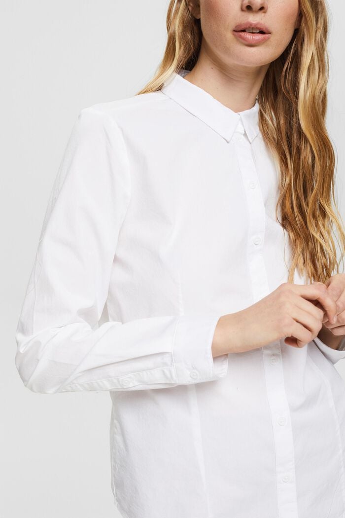 Koszulowa bluzka z zaznaczoną talią, WHITE, detail image number 2