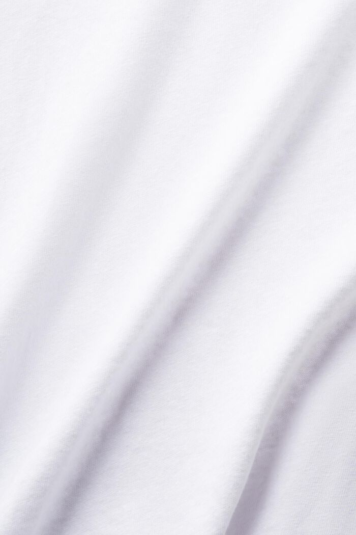 T-shirt z bawełny i lnu, WHITE, detail image number 5