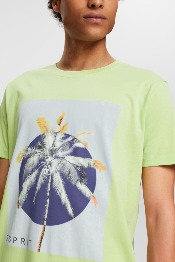 Jerseyowy T-shirt z nadrukiem, 100% bawełny, LIGHT GREEN, detail image number 2
