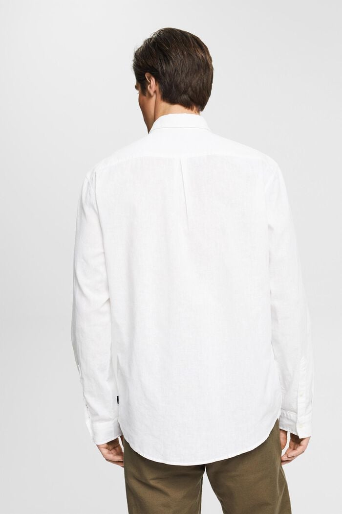 Z mieszanki z lnem: melanżowa koszula, WHITE, detail image number 3
