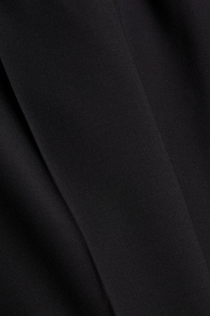 Wełna ze zrównoważonych źródeł: spodnie z gumką w pasie, BLACK, detail image number 4