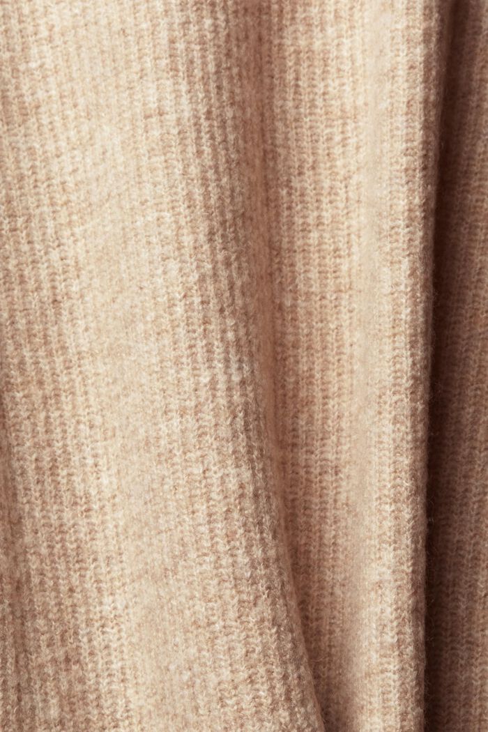 Dzianinowy sweter z mieszanki wełnianej, SAND, detail image number 1