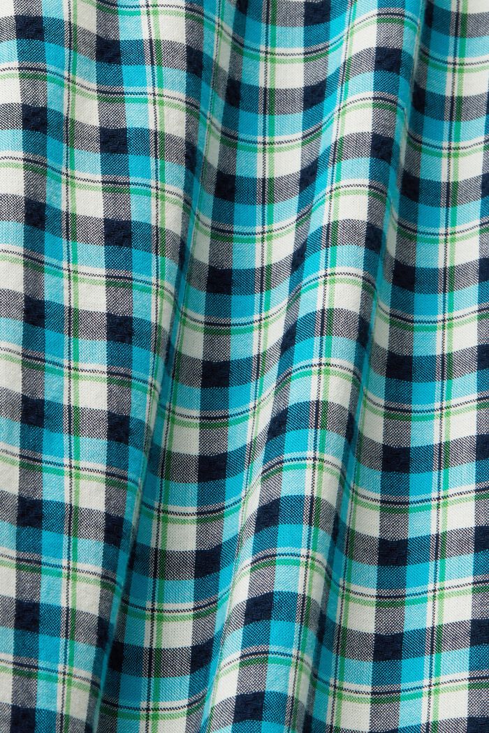 Koszula w kratę z ekologicznej bawełny, AQUA GREEN, detail image number 6