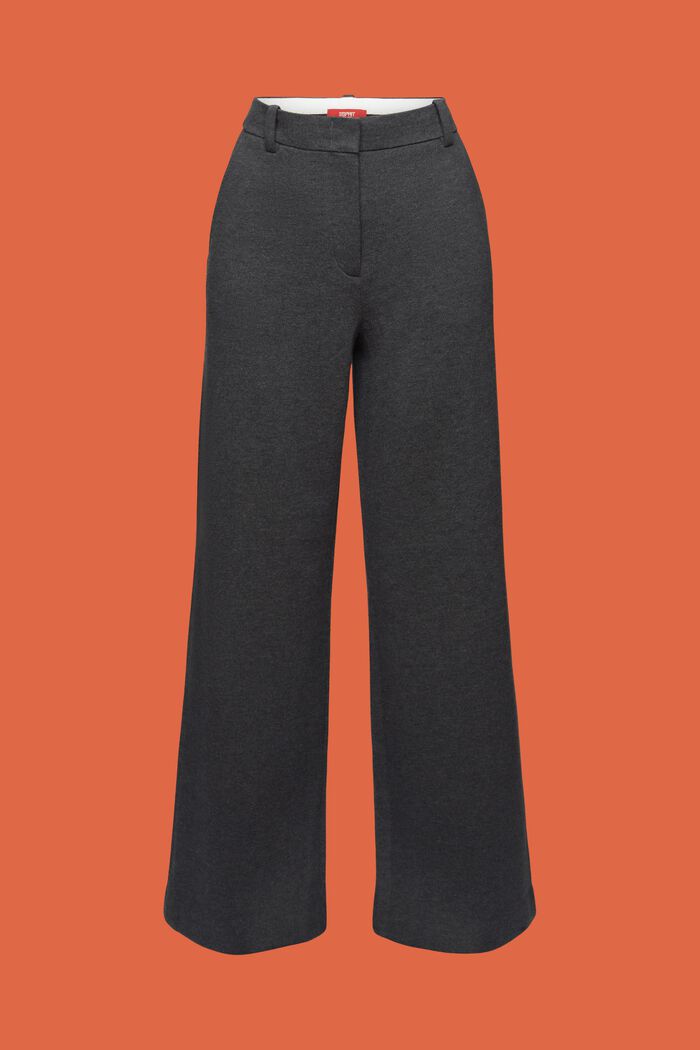 Szerokie spodnie z bawełną ekologiczną, DARK GREY, detail image number 7