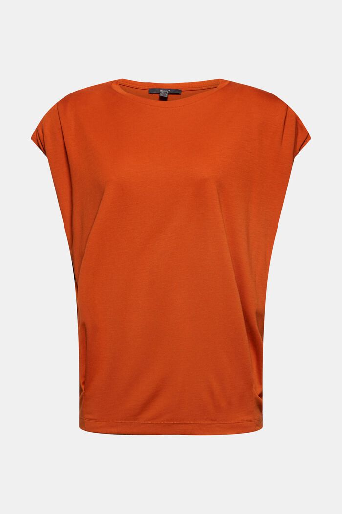T-shirt z poduszkami na ramionach, LENZING™ ECOVERO™, TERRACOTTA, detail image number 6
