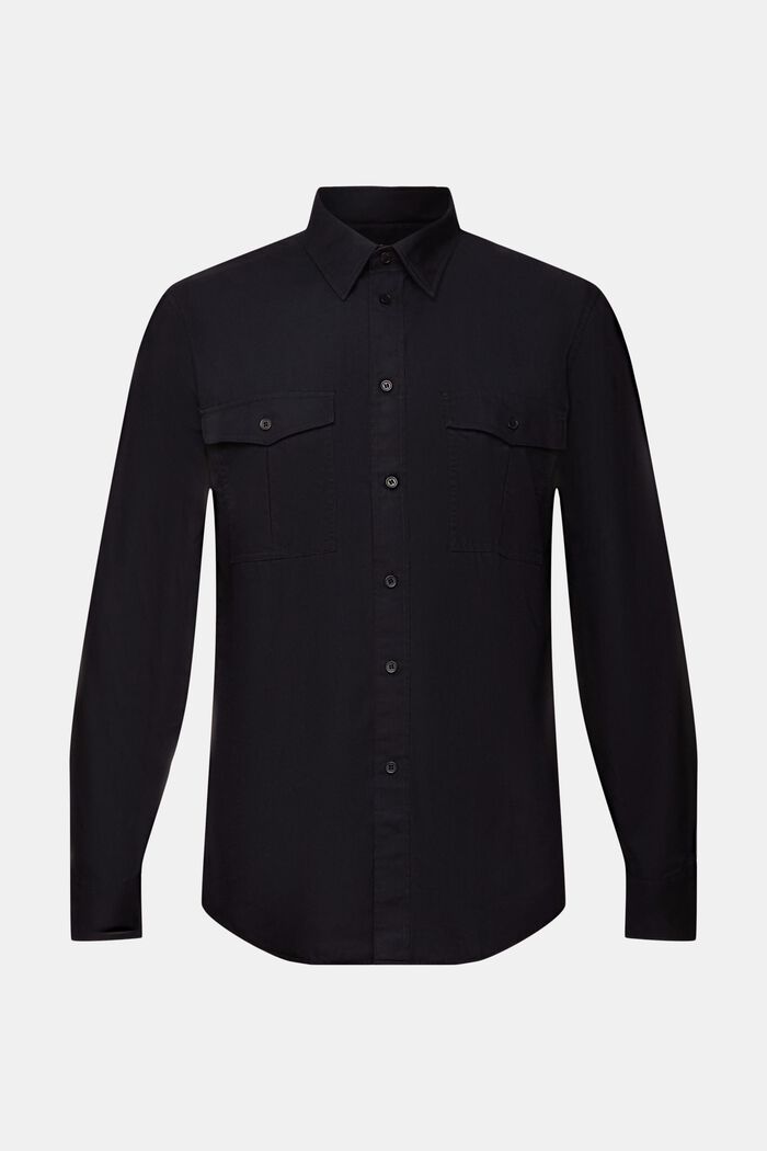 Koszula w stylu utility z bawełny, BLACK, detail image number 5