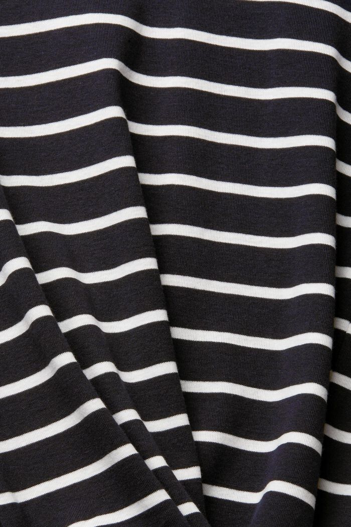 Bluzka z długim rękawem w paski z bawełną organiczną, BLACK, detail image number 4