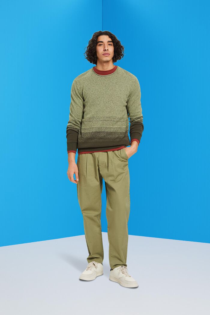 Sweter z bawełny, KHAKI GREEN, detail image number 4