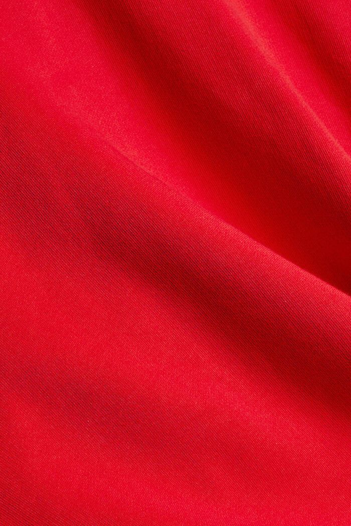 Wygodna bluza z kapturem i logo, 100% bawełny ekologicznej, RED, detail image number 4