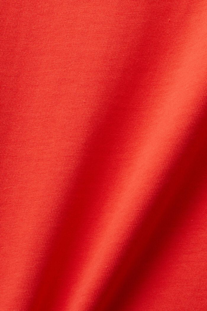 Bawełniany T-shirt z haftowanym sercem, ORANGE RED, detail image number 6