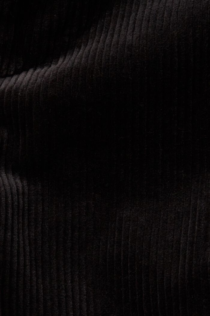Sztruksowe spodnie z szerokimi nogawkami, BLACK, detail image number 6