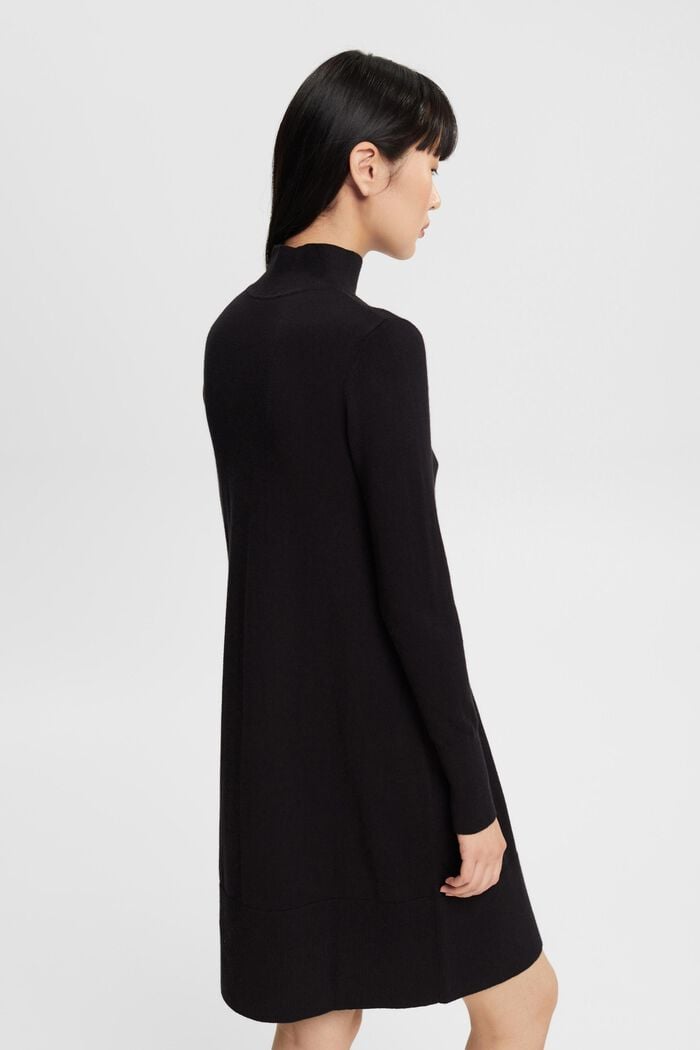 Dzianinowa sukienka do kolan, BLACK, detail image number 4