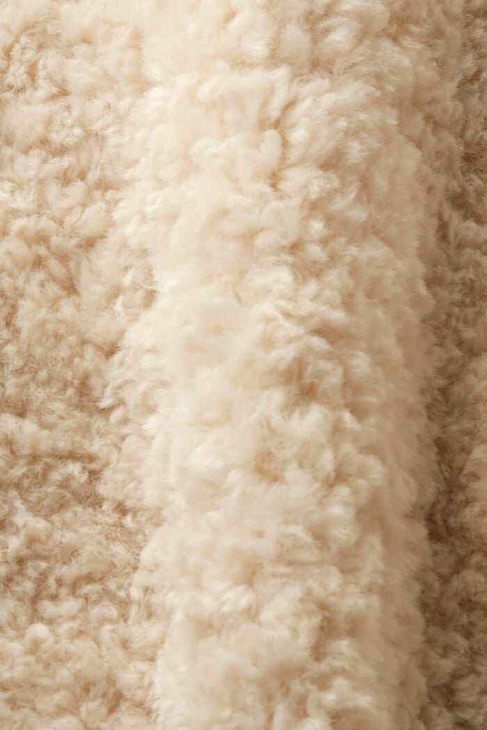 Dwustronny płaszcz z tkaniny sherpa, PISTACHIO GREEN, detail image number 4