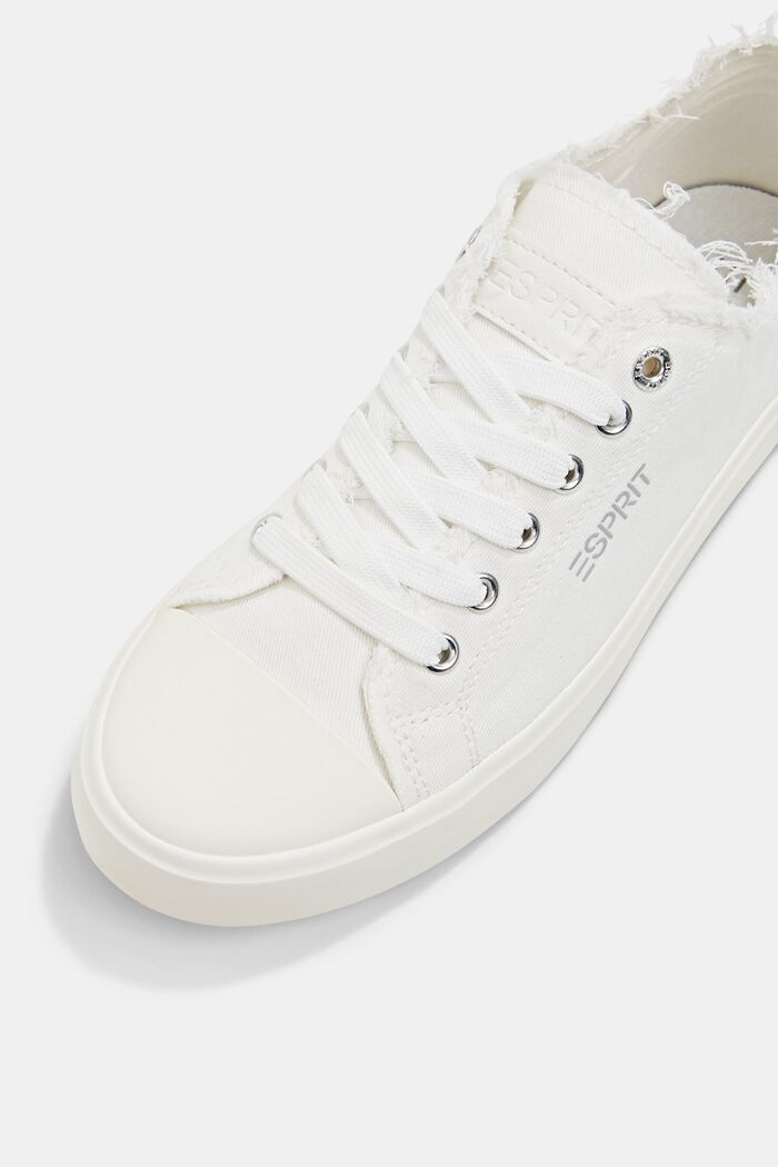 Płócienne sneakersy z postrzępionym brzegiem, OFF WHITE, detail image number 4