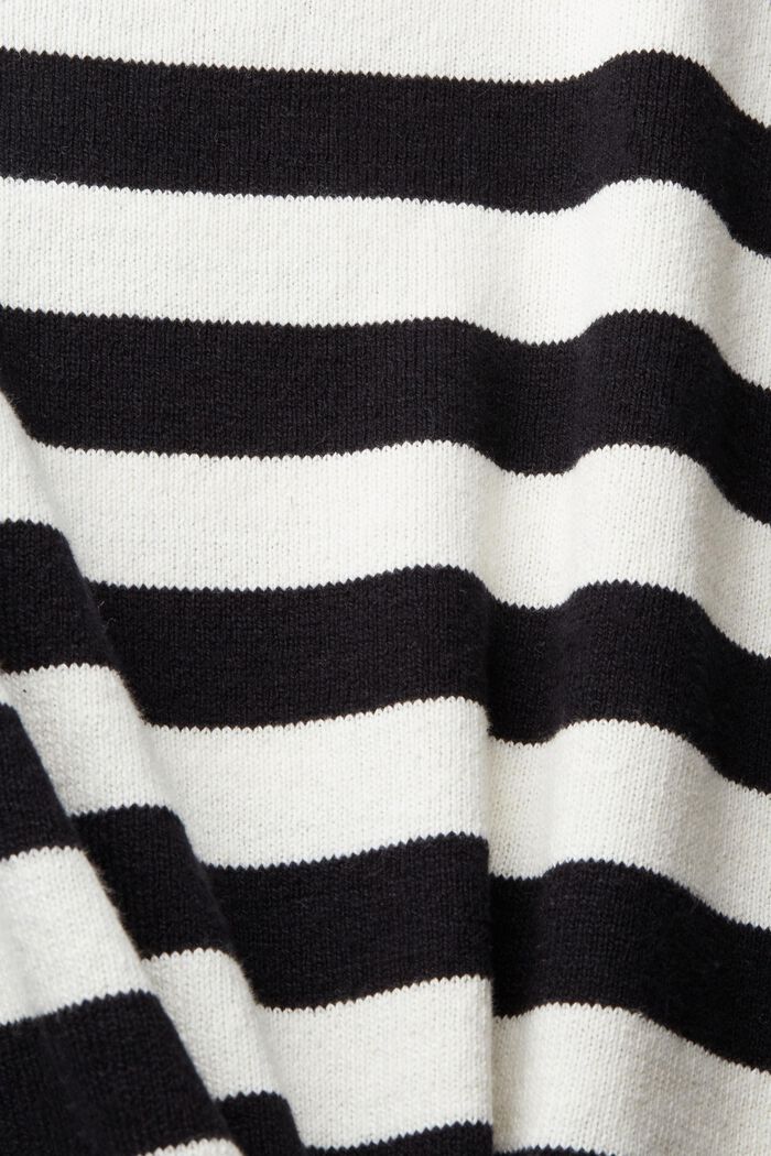Z len: sweter z dzianiny w paski, OFF WHITE, detail image number 4