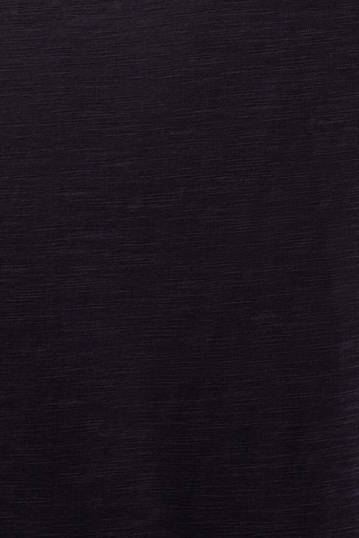 T-shirt melanżowy z dekoltem w serek, BLACK, detail image number 5