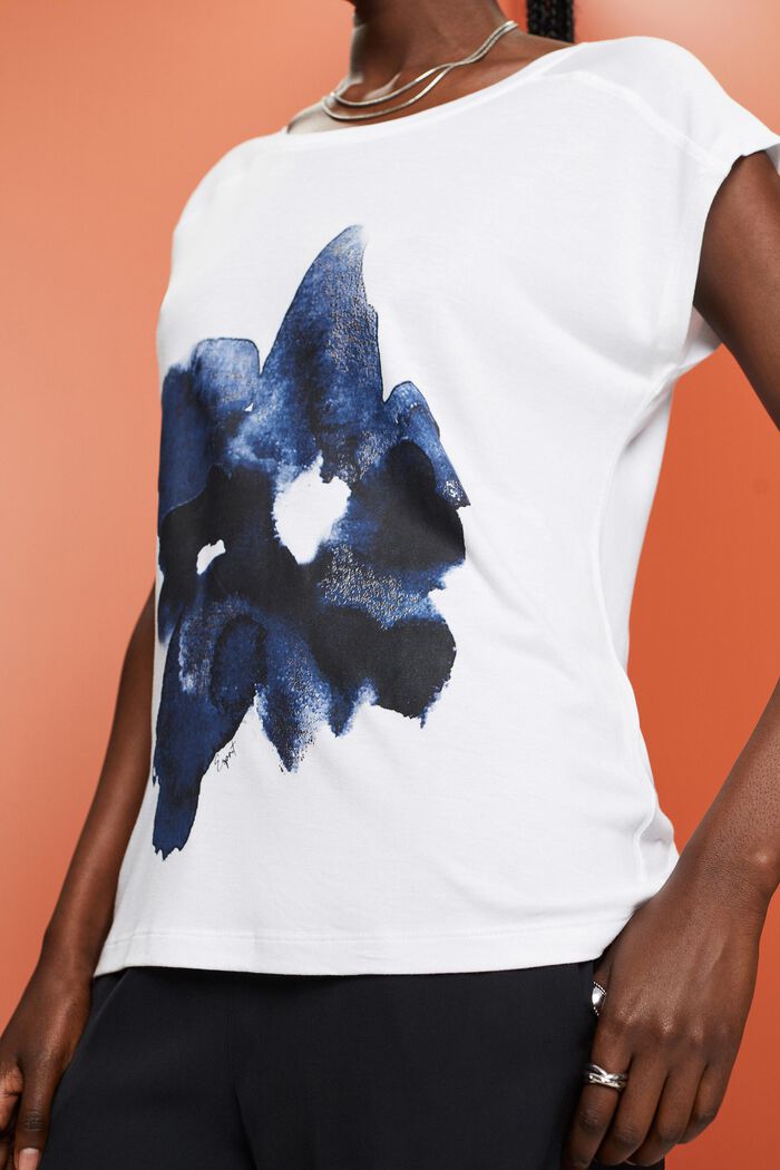 T-shirt z nadrukiem, LENZING™ ECOVERO™, WHITE, detail image number 2