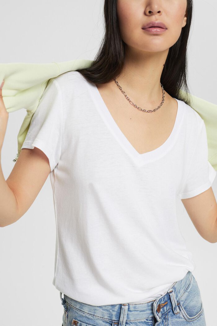 T-shirt z mieszanki z bawełną ekologiczną, 2 szt., WHITE, detail image number 3
