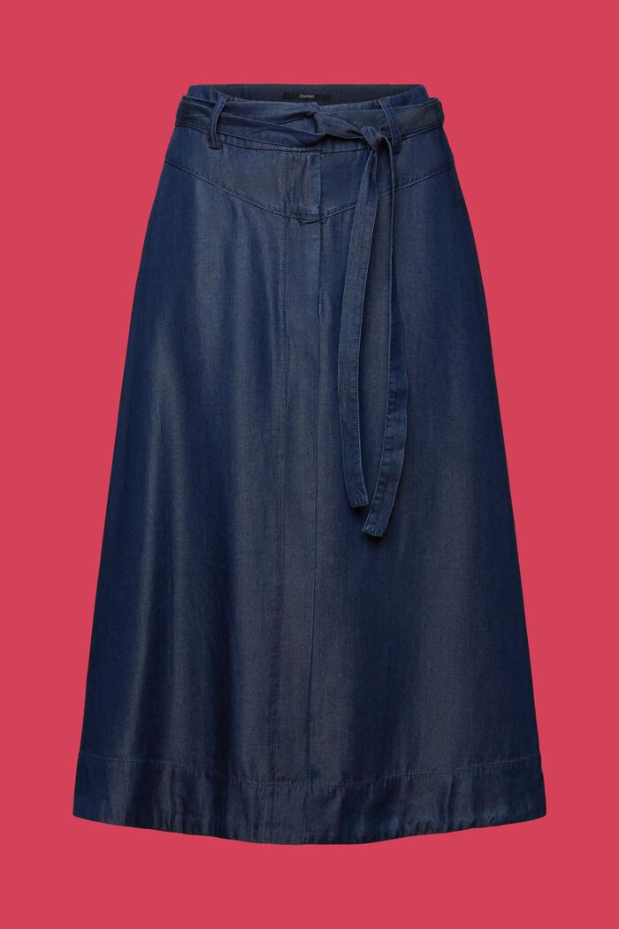 Spódnica midi w dżinsowym stylu, TENCEL™, BLUE DARK WASHED, detail image number 6