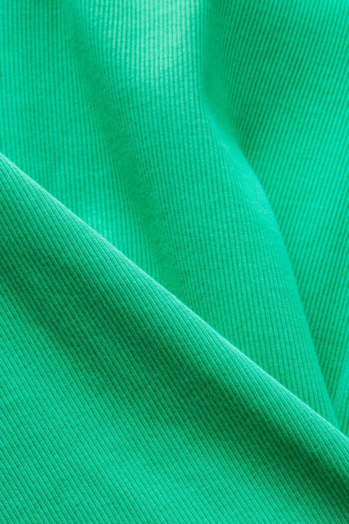 T-shirt z okrągłym dekoltem z dżerseju z bawełny, GREEN, detail image number 5